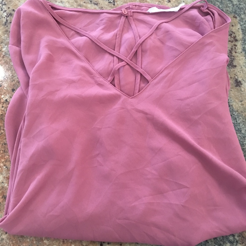 Lush pink long sleeve blouse